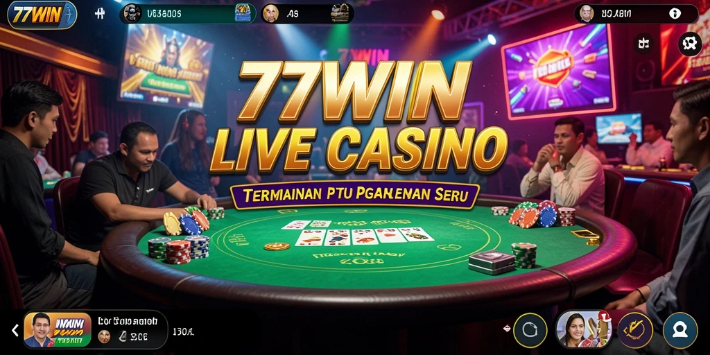 Tampilan gameplay Live Casino dengan dealer langsung di 77WIN.