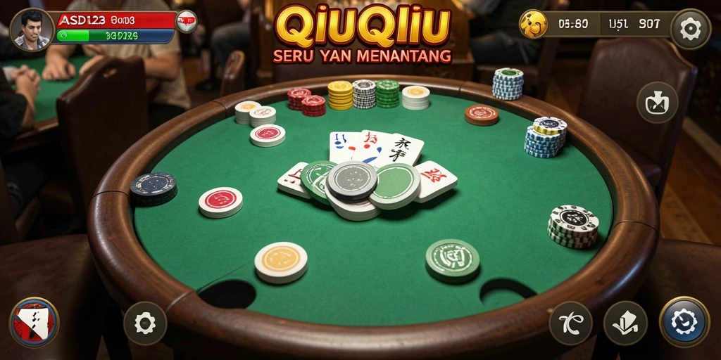 Tangkapan layar menampilkan aksi seru dalam gameplay QiuQiu.