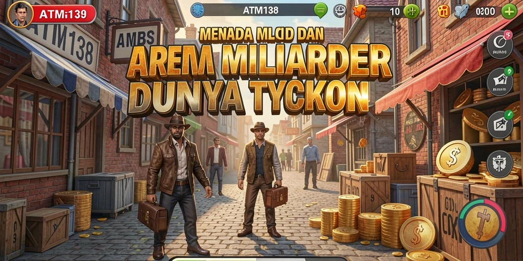 Tampilan gameplay <strong>ATM138</strong> yang menarik dan penuh strategi bisnis.