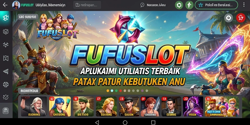 Screenshot FUFUSLOT menampilkan antarmuka intuitif dan fitur utama aplikasi Utility.