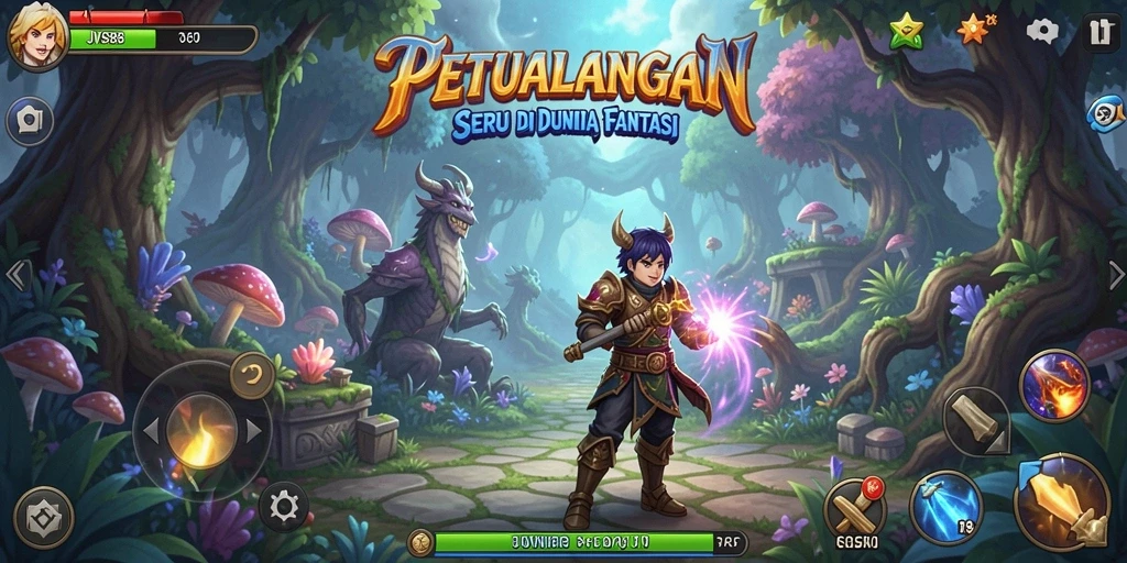 Tampilan gameplay menakjubkan dari JVS88 dengan aksi petualangan seru.