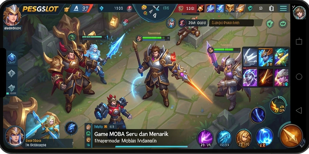 Tampilan gameplay PESGSLOT yang intens dan menarik dalam pertempuran MOBA.