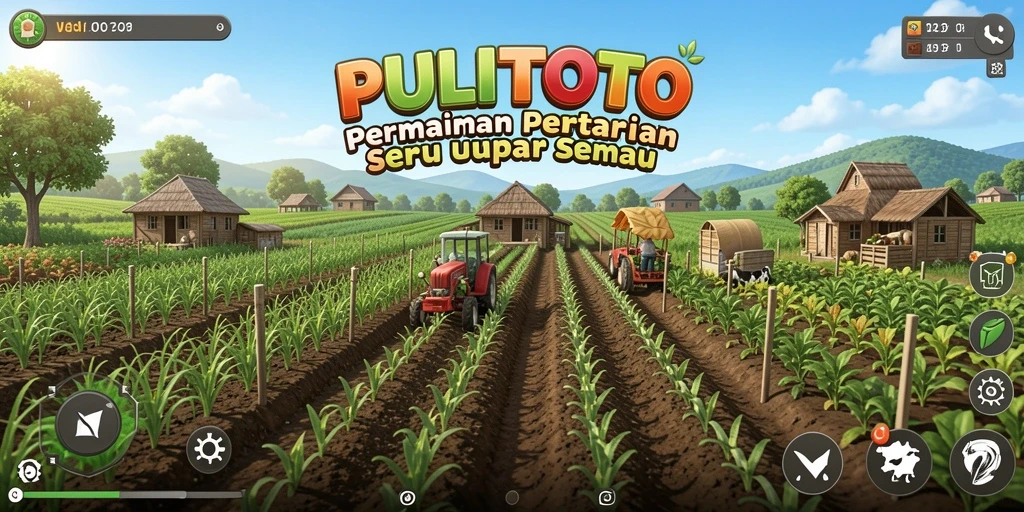 Screenshot gameplay PULITOTO menampilkan kegiatan bertani seru.
