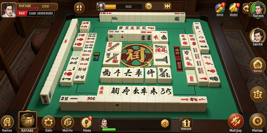 Screenshot permainan RAFA88 yang menampilkan keseruan gameplay Mahjong.
