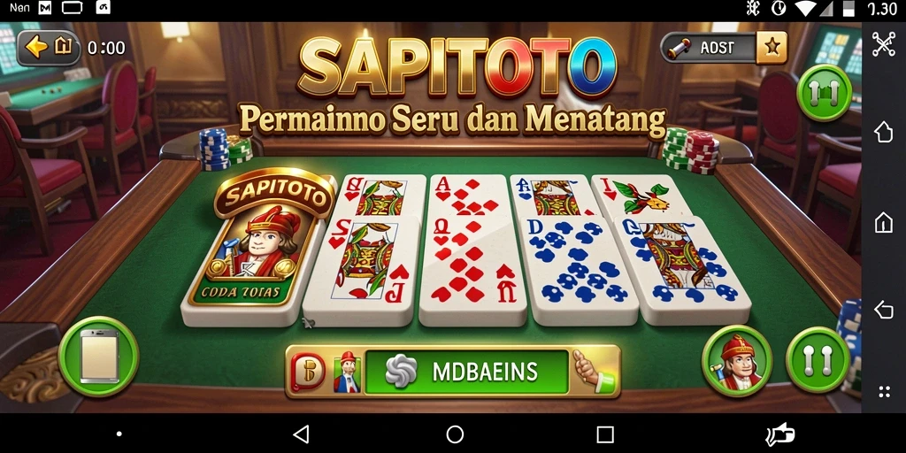 Screenshot gameplay SAPITOTO menampilkan suasana permainan Domino yang seru.