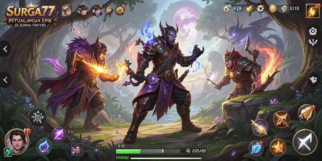 Tampilan gameplay seru dari SURGA77 dalam dunia petualangan.