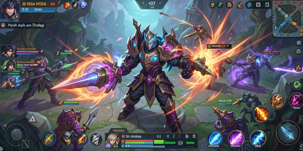 Tampilan gameplay menarik dari V07 dalam pertempuran tim MOBA.